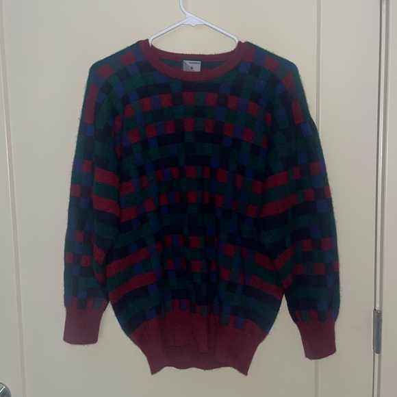 Multicolor Checkered Cashmere Sweater - Picture 1 of 1